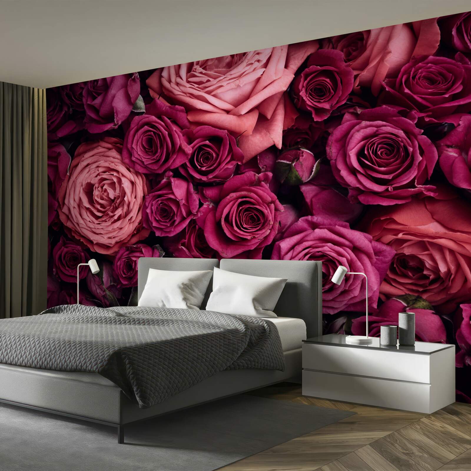 Fototapet combinație de trandafiri roz parfumați