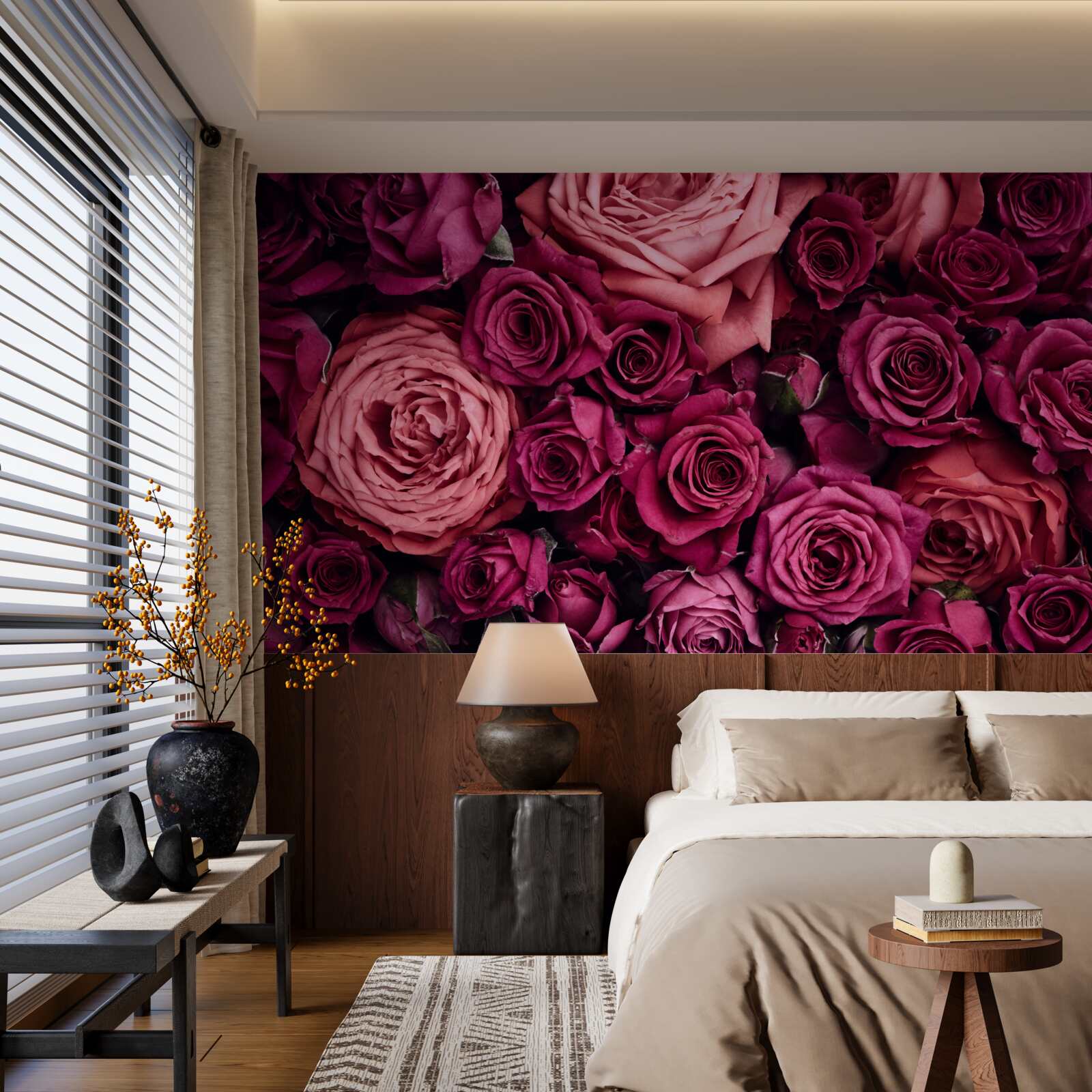 Fototapet combinație de trandafiri roz parfumați