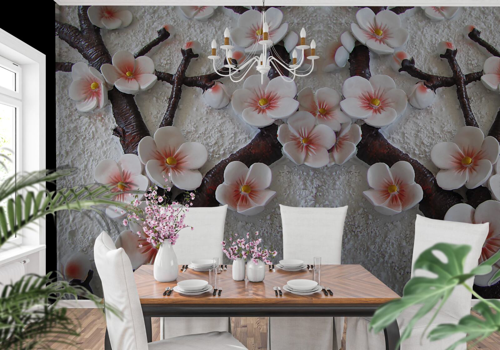 Fototapet sakura udat de o ramură înflorită