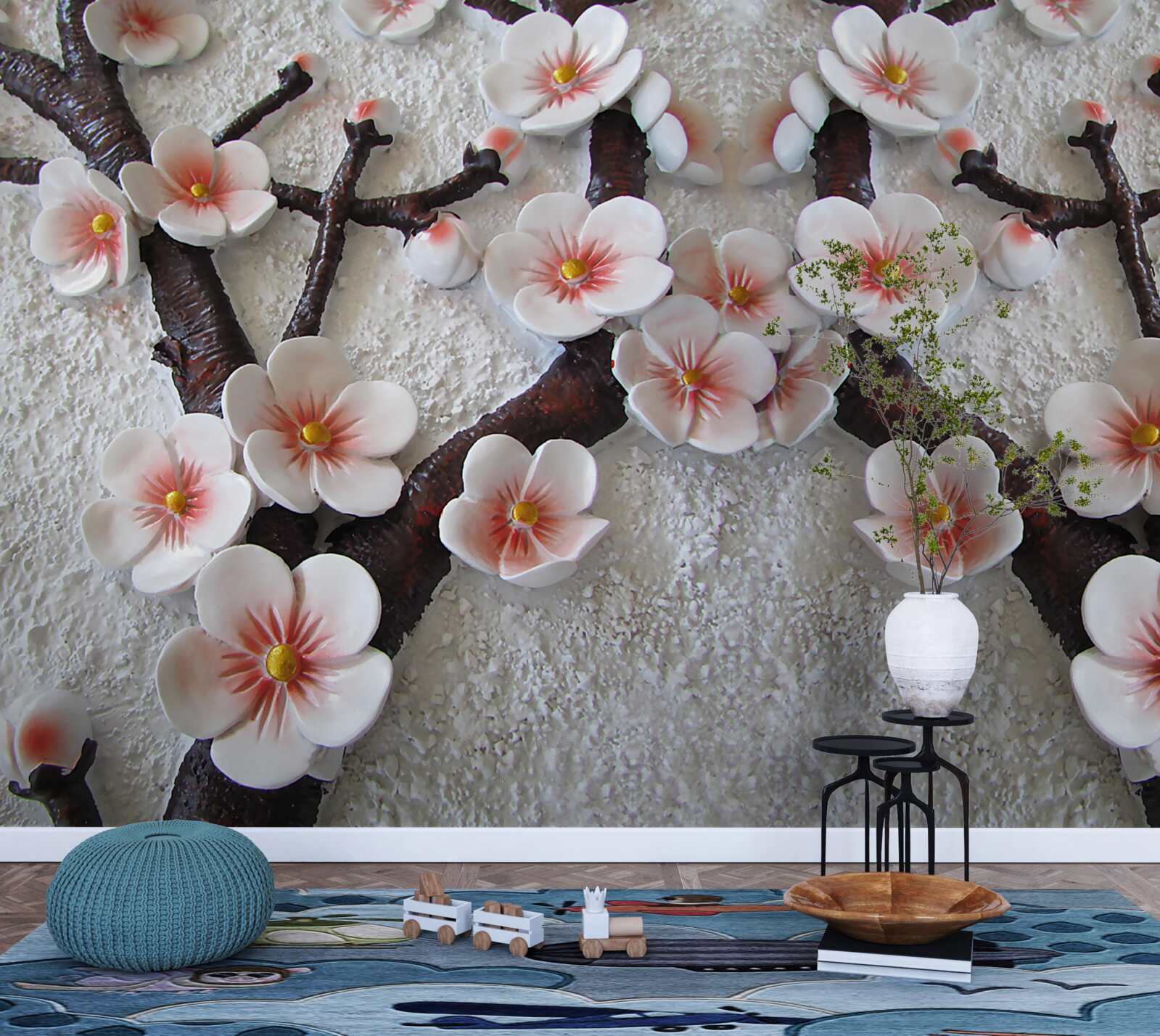 Fototapet sakura udat de o ramură înflorită