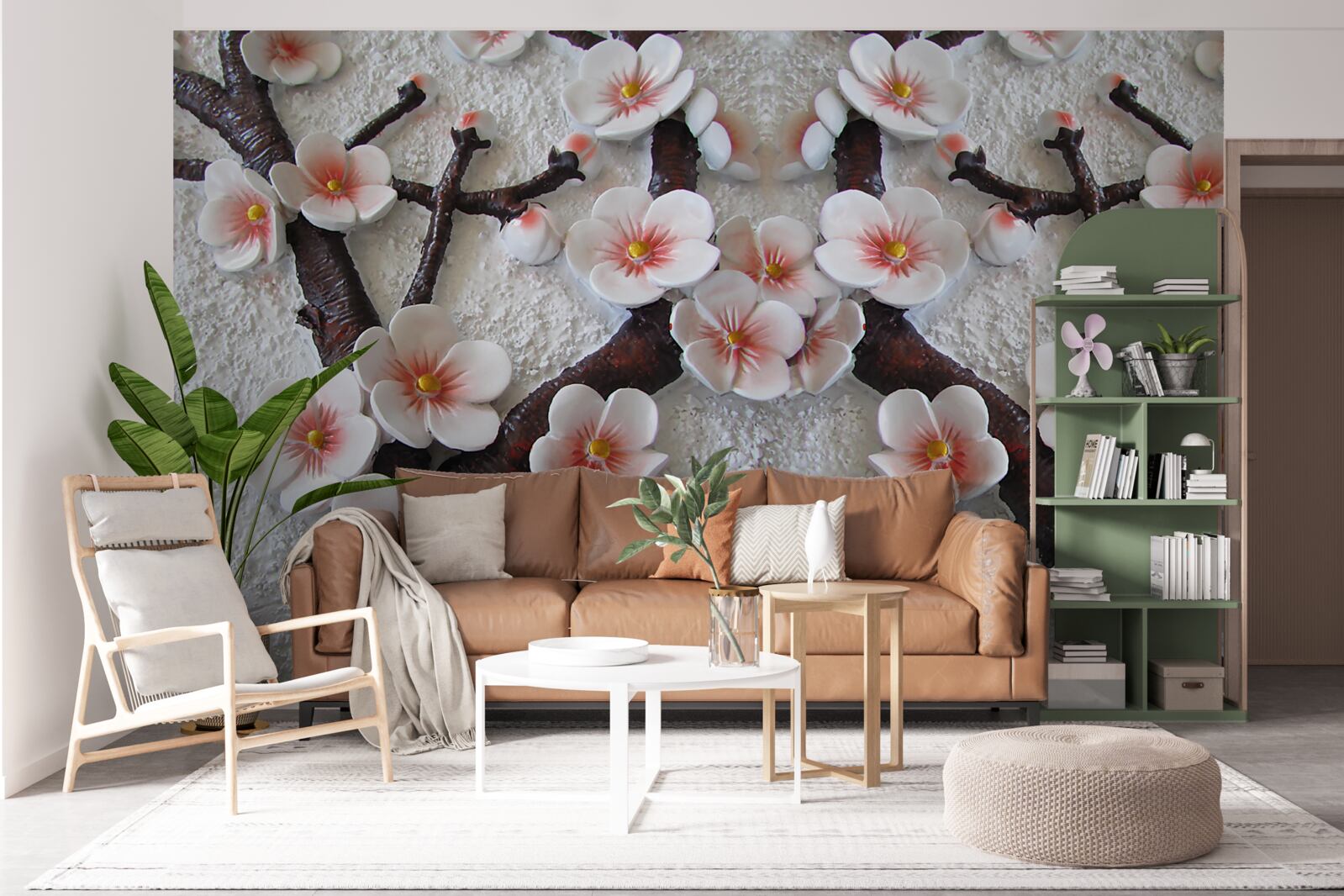 Fototapet sakura udat de o ramură înflorită