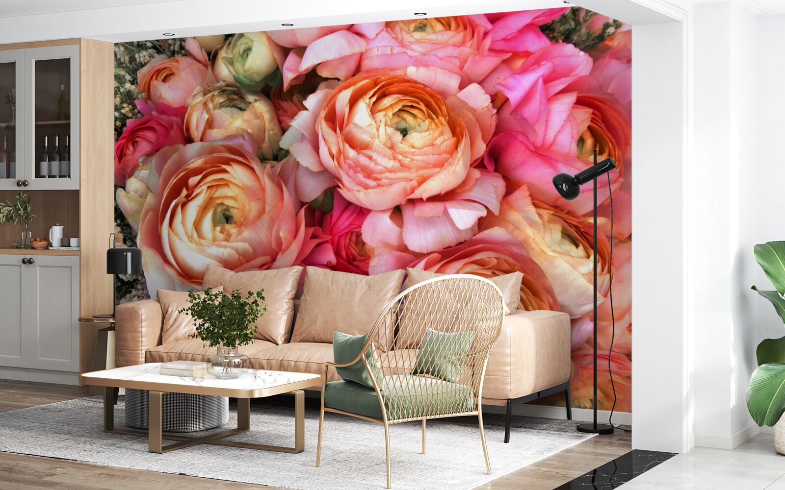 Fototapet bujori bogat colorați