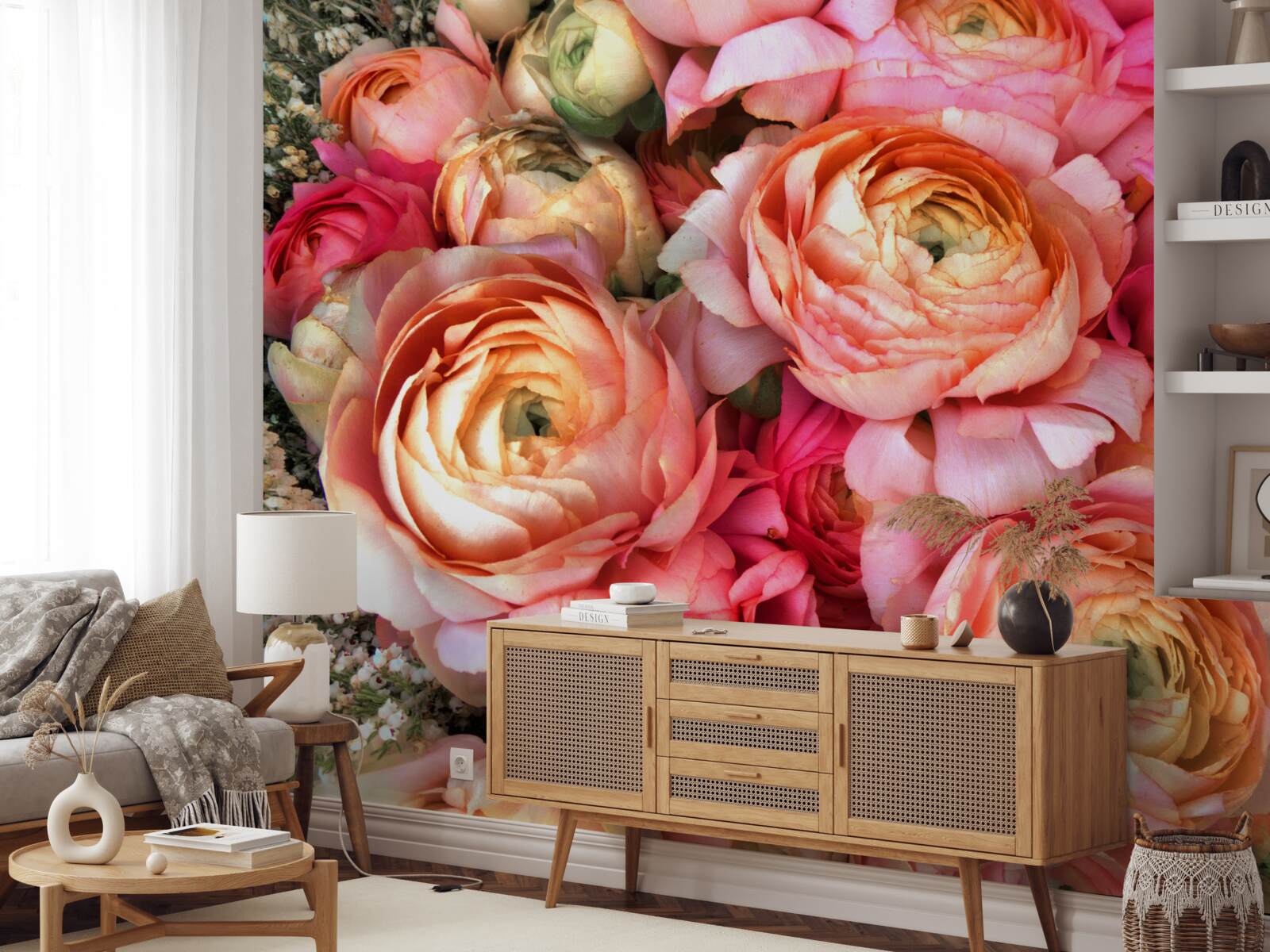 Fototapet bujori bogat colorați