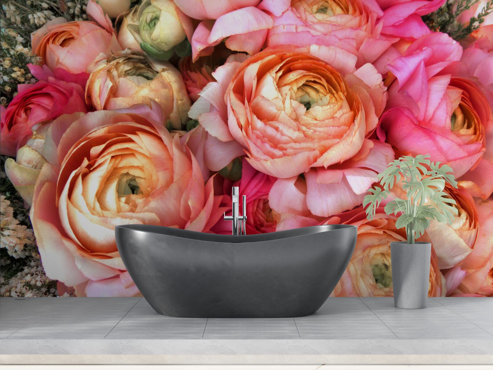 Fototapet bujori bogat colorați