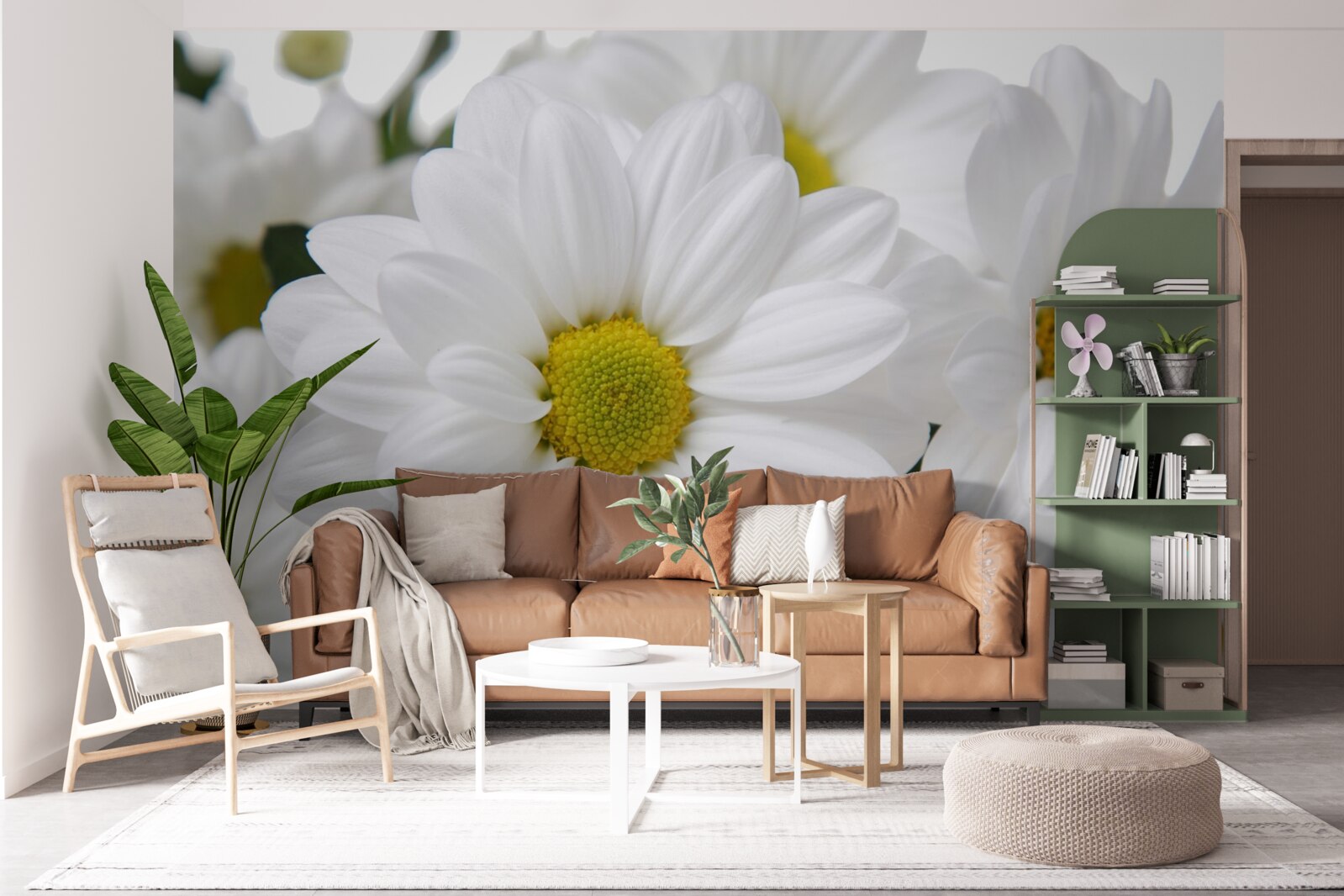 Fototapet compoziție de crizanteme albe ca zăpada