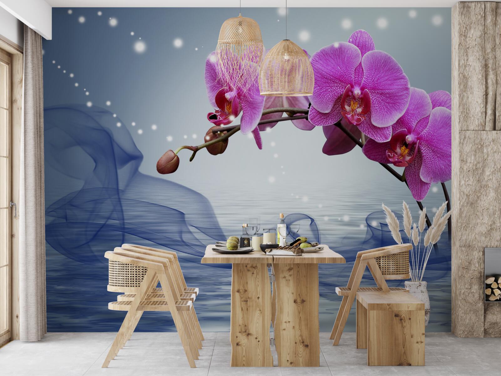 Fototapet Tulpina unei magnifice orhidee de culoare liliac