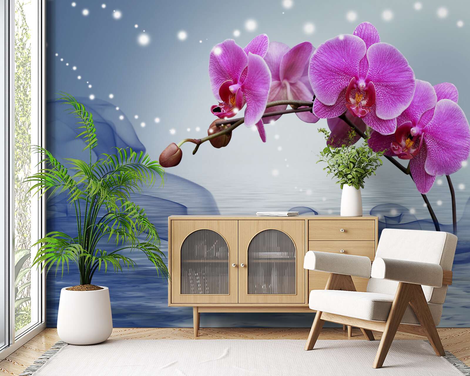 Fototapet Tulpina unei magnifice orhidee de culoare liliac