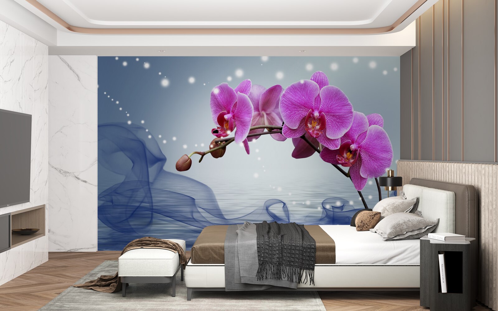 Fototapet Tulpina unei magnifice orhidee de culoare liliac