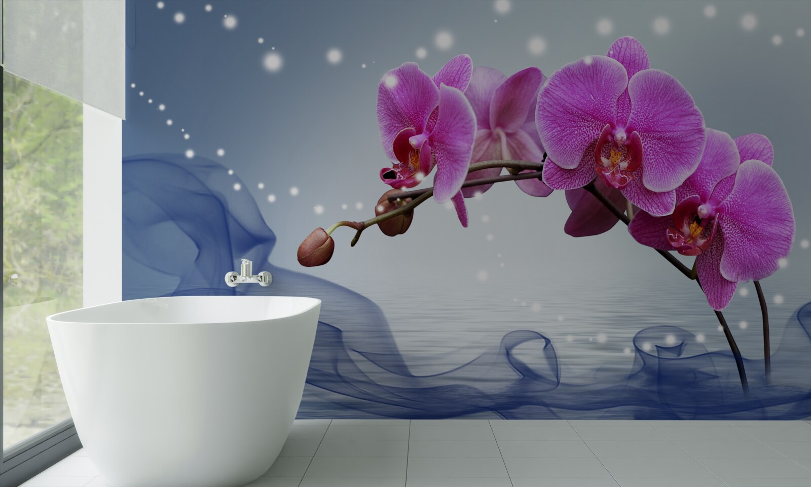 Fototapet Tulpina unei magnifice orhidee de culoare liliac