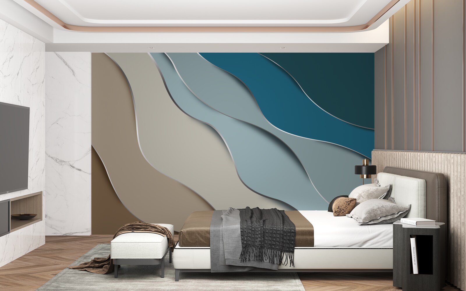 Fototapet culorile pastelate ale coastei mării