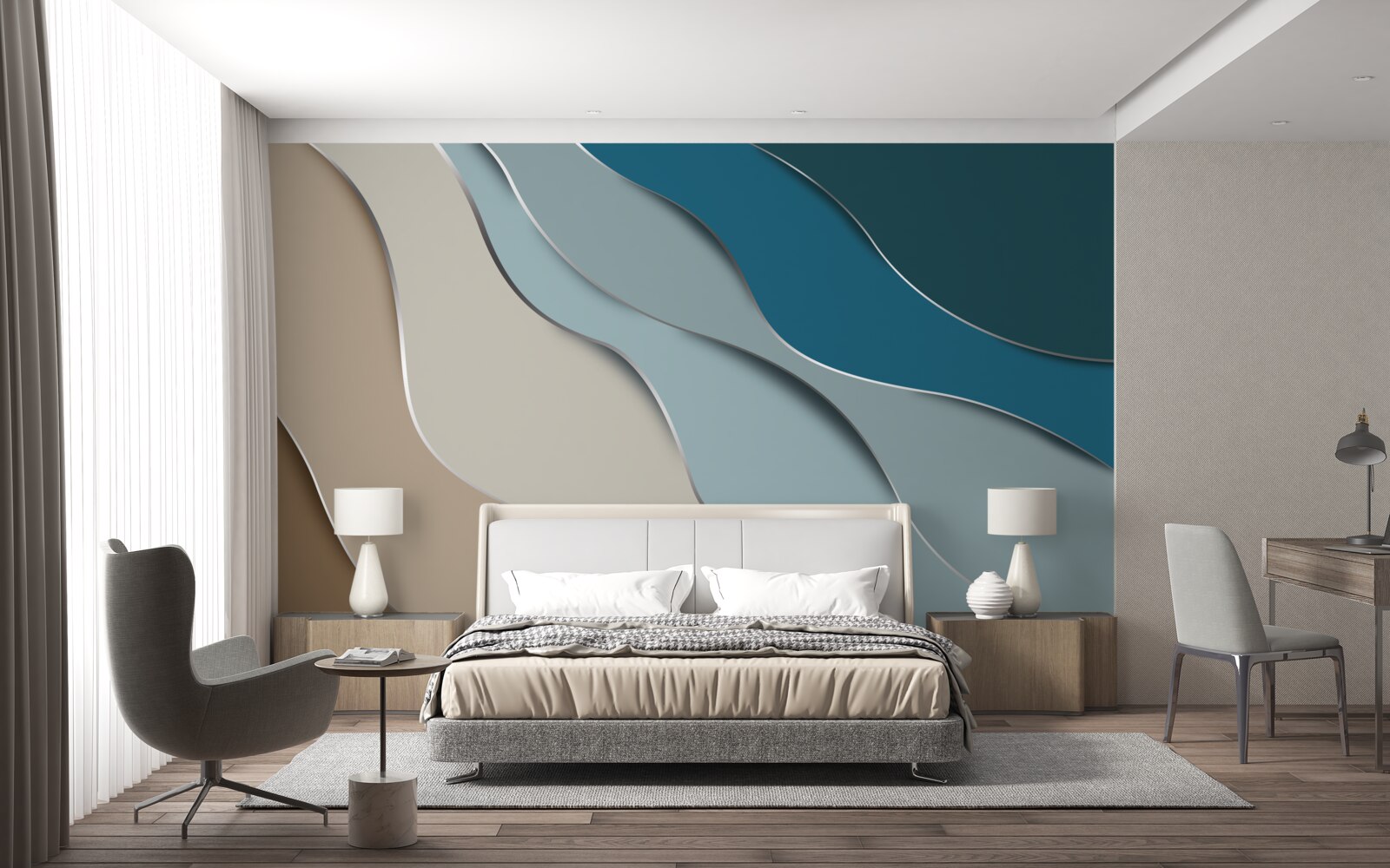 Fototapet culorile pastelate ale coastei mării