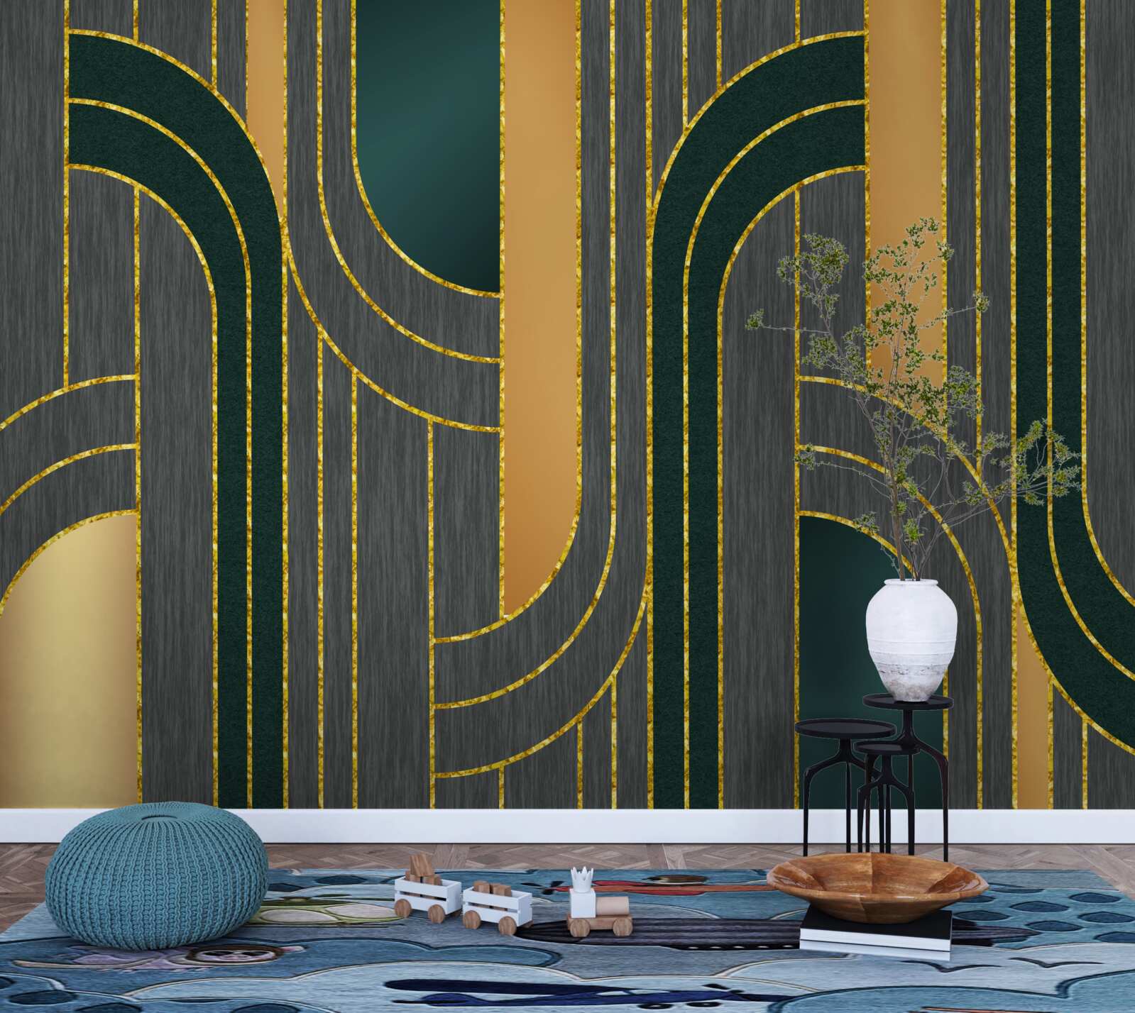 Fototapet linii întunecate, care se întrepătrund constant și ușor