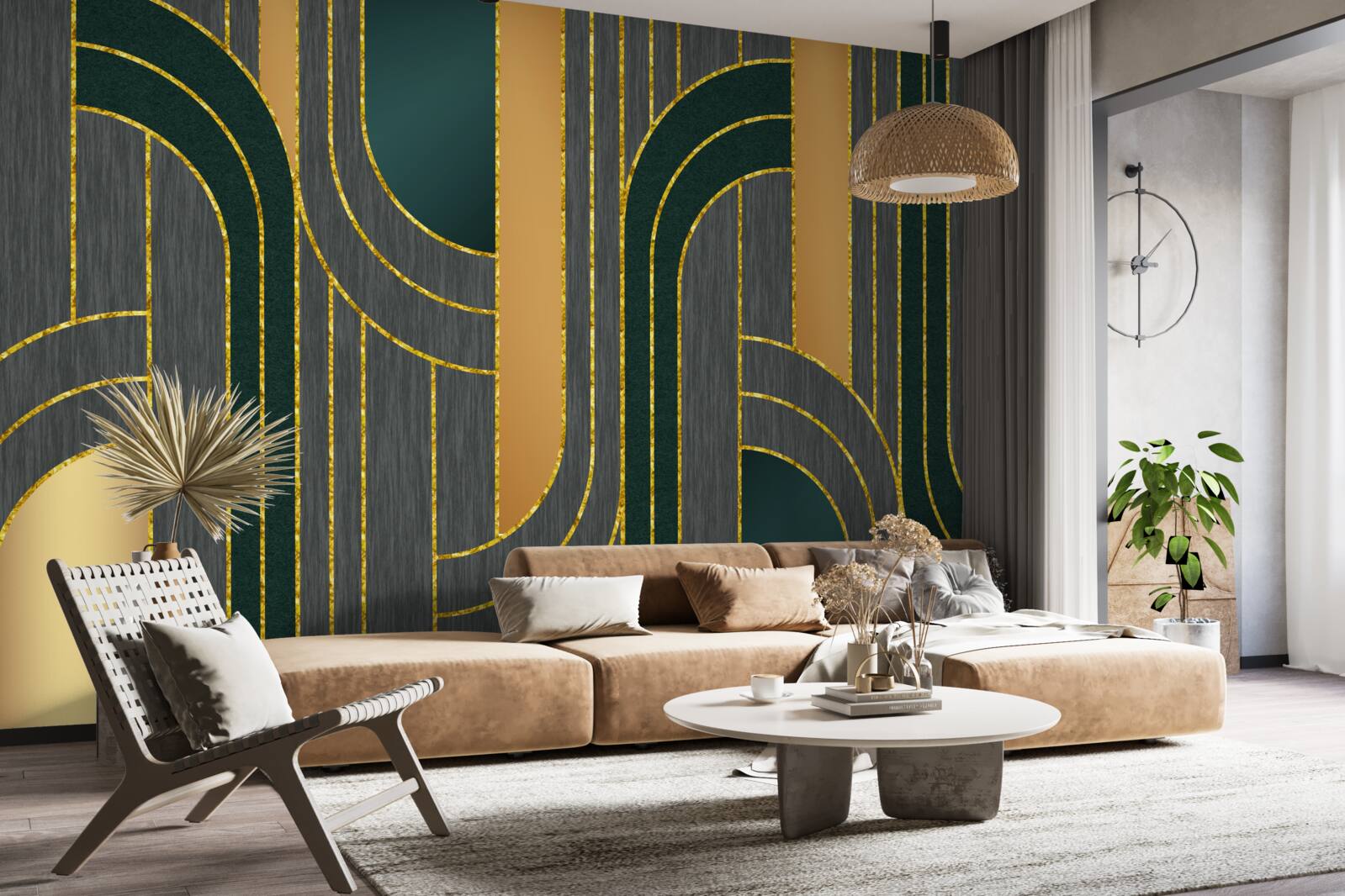 Fototapet linii întunecate, care se întrepătrund constant și ușor