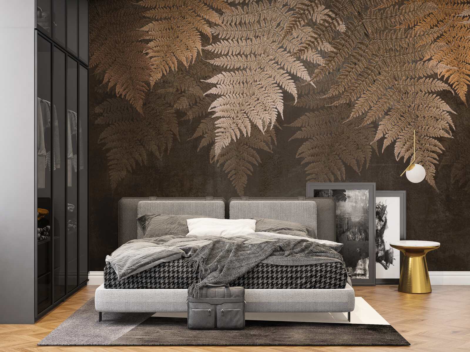 Fototapet frunziș dens de ferigă în toamnă