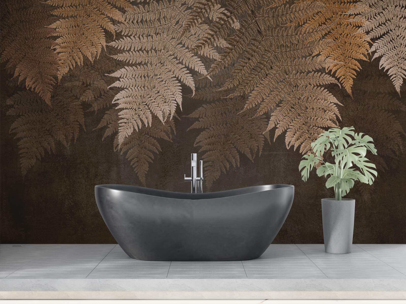 Fototapet frunziș dens de ferigă în toamnă