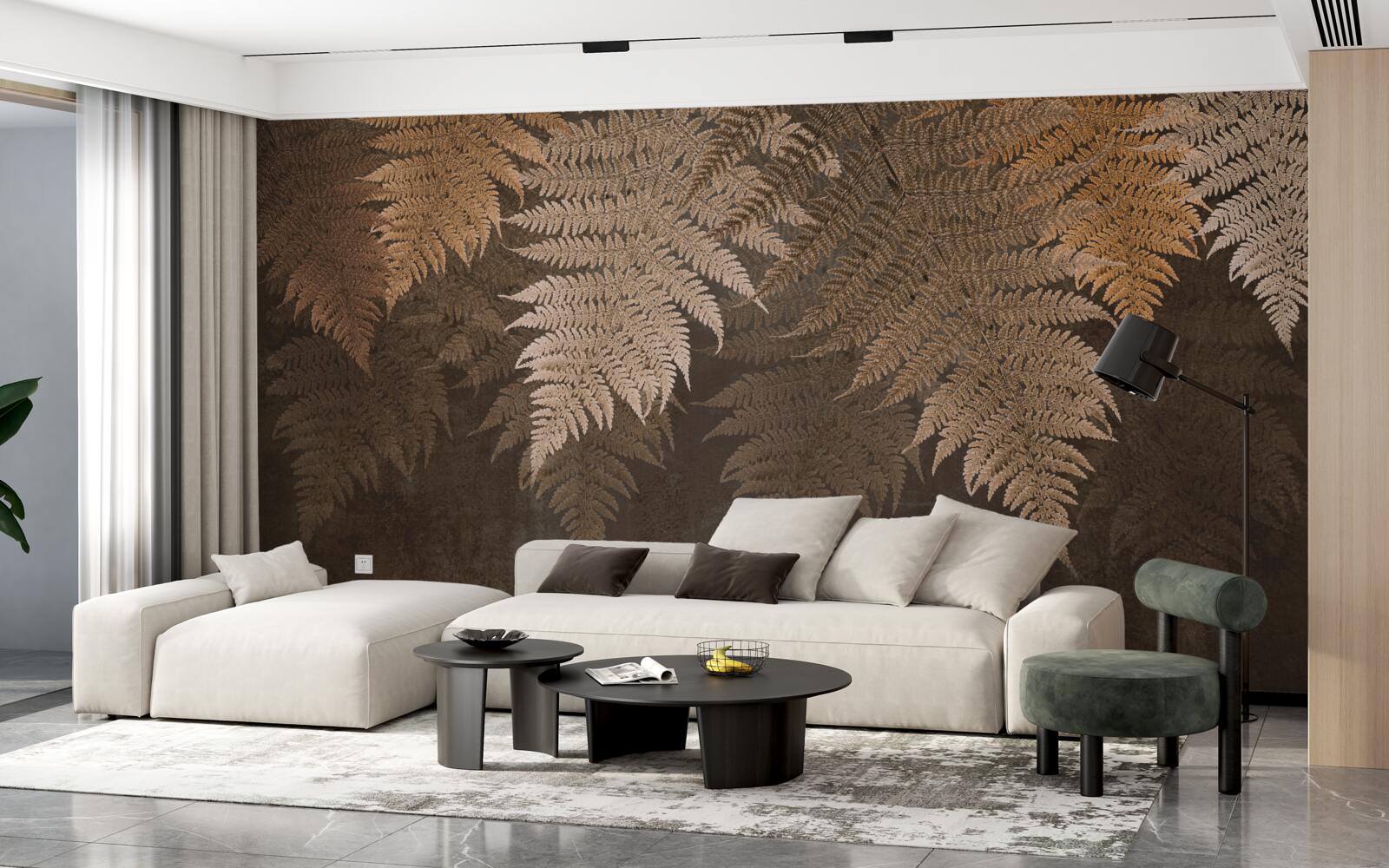 Fototapet frunziș dens de ferigă în toamnă