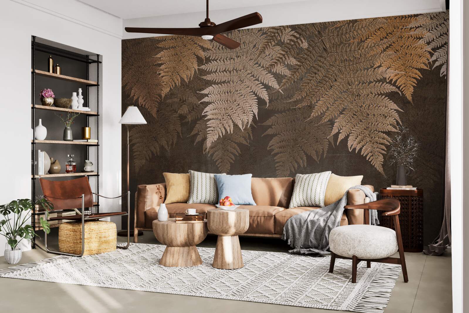 Fototapet frunziș dens de ferigă în toamnă