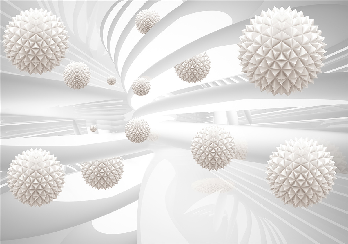 Fototapet bile ascuțite care zboară într-un tub