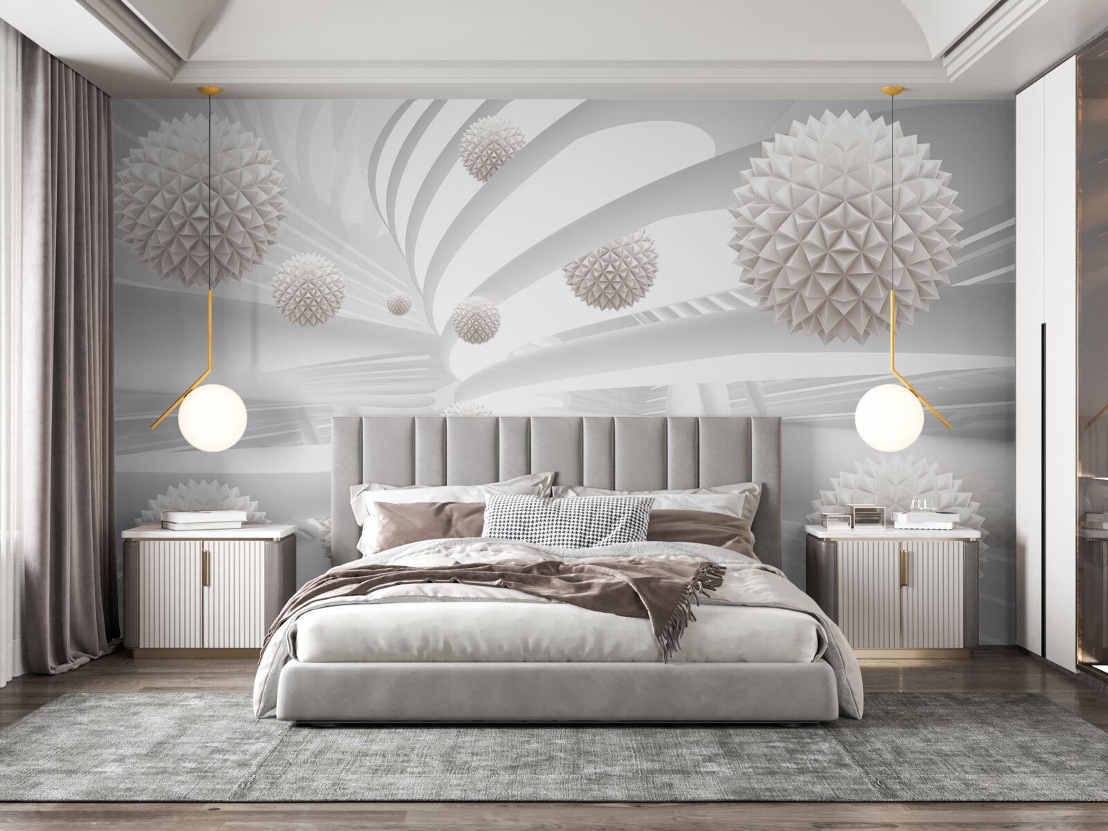 Fototapet bile ascuțite care zboară într-un tub