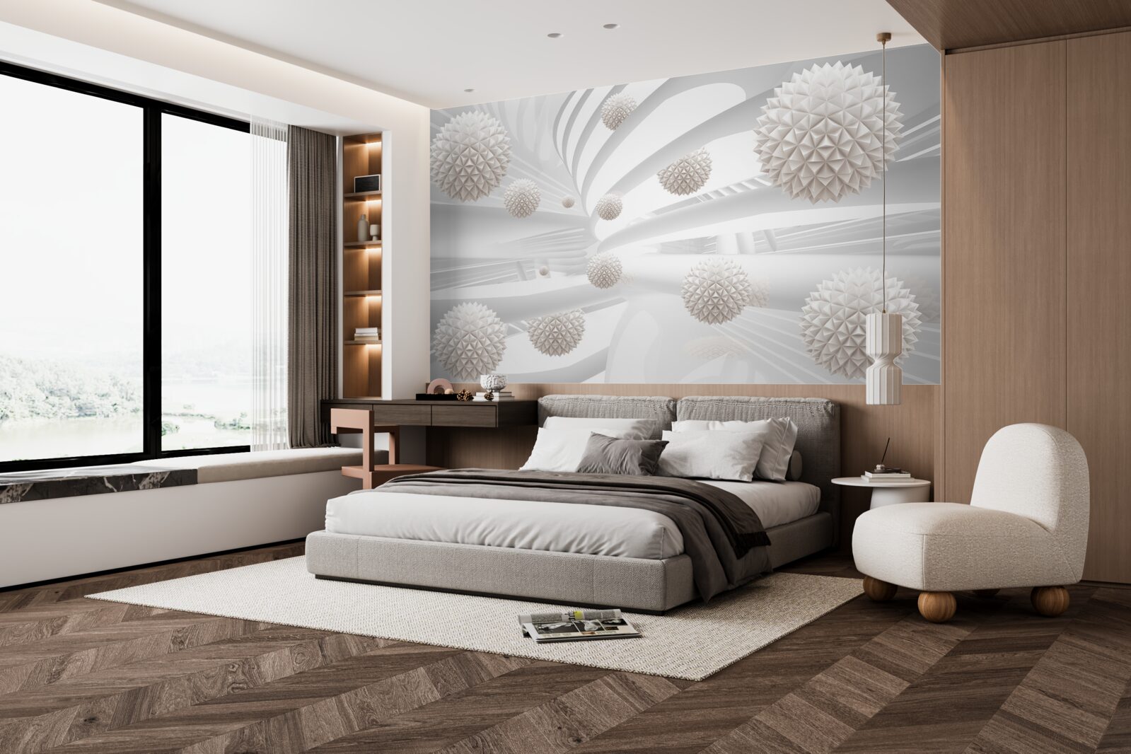 Fototapet bile ascuțite care zboară într-un tub