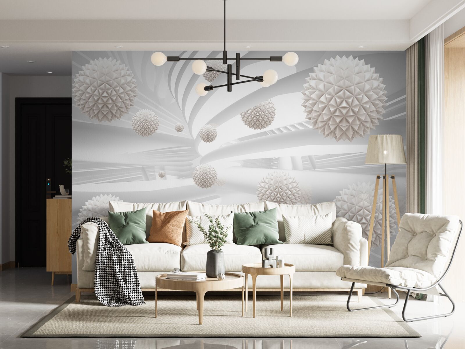 Fototapet bile ascuțite care zboară într-un tub