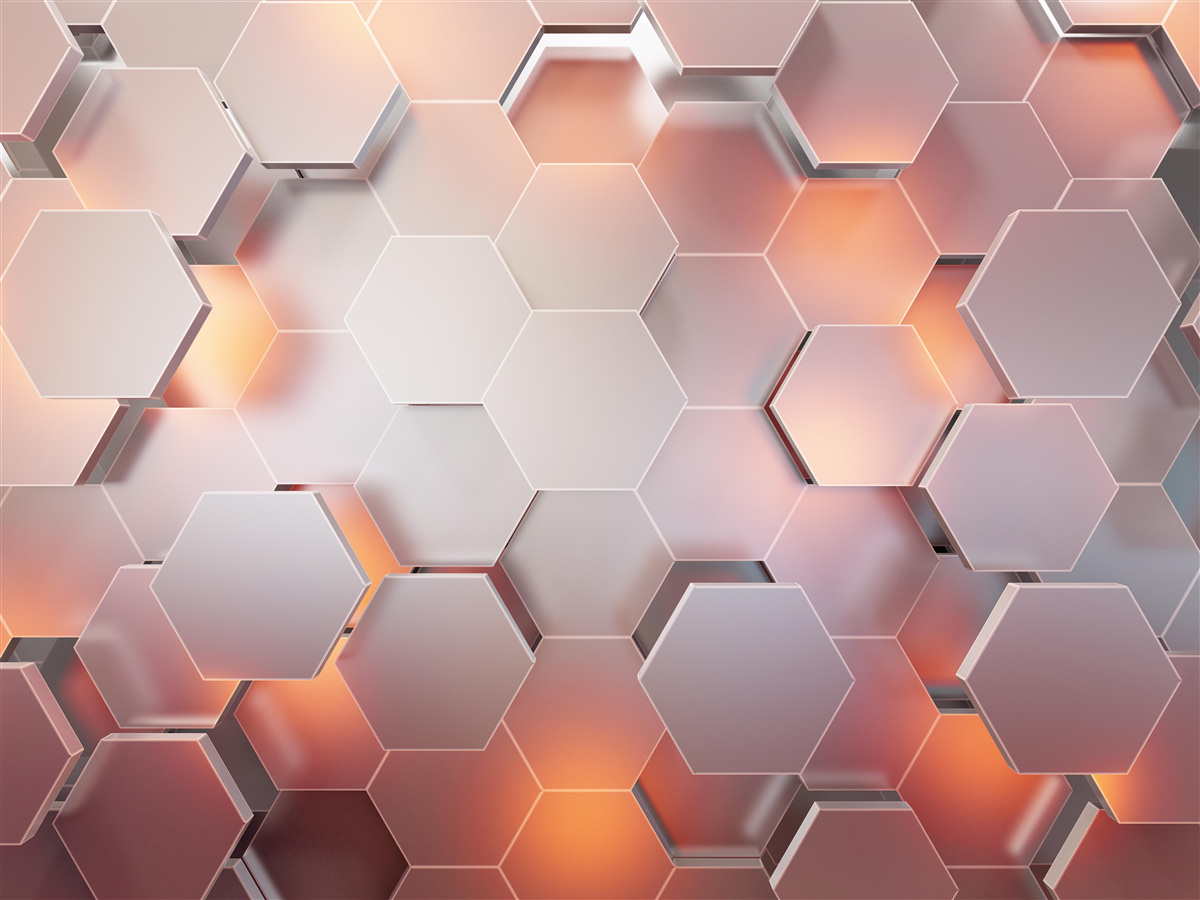 Fototapet hexagoane volumetrice
