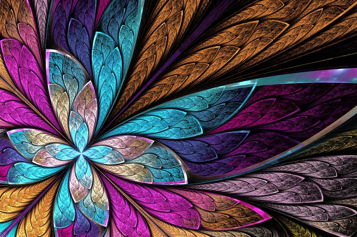 Fototapet mozaic de petale de flori abstracte