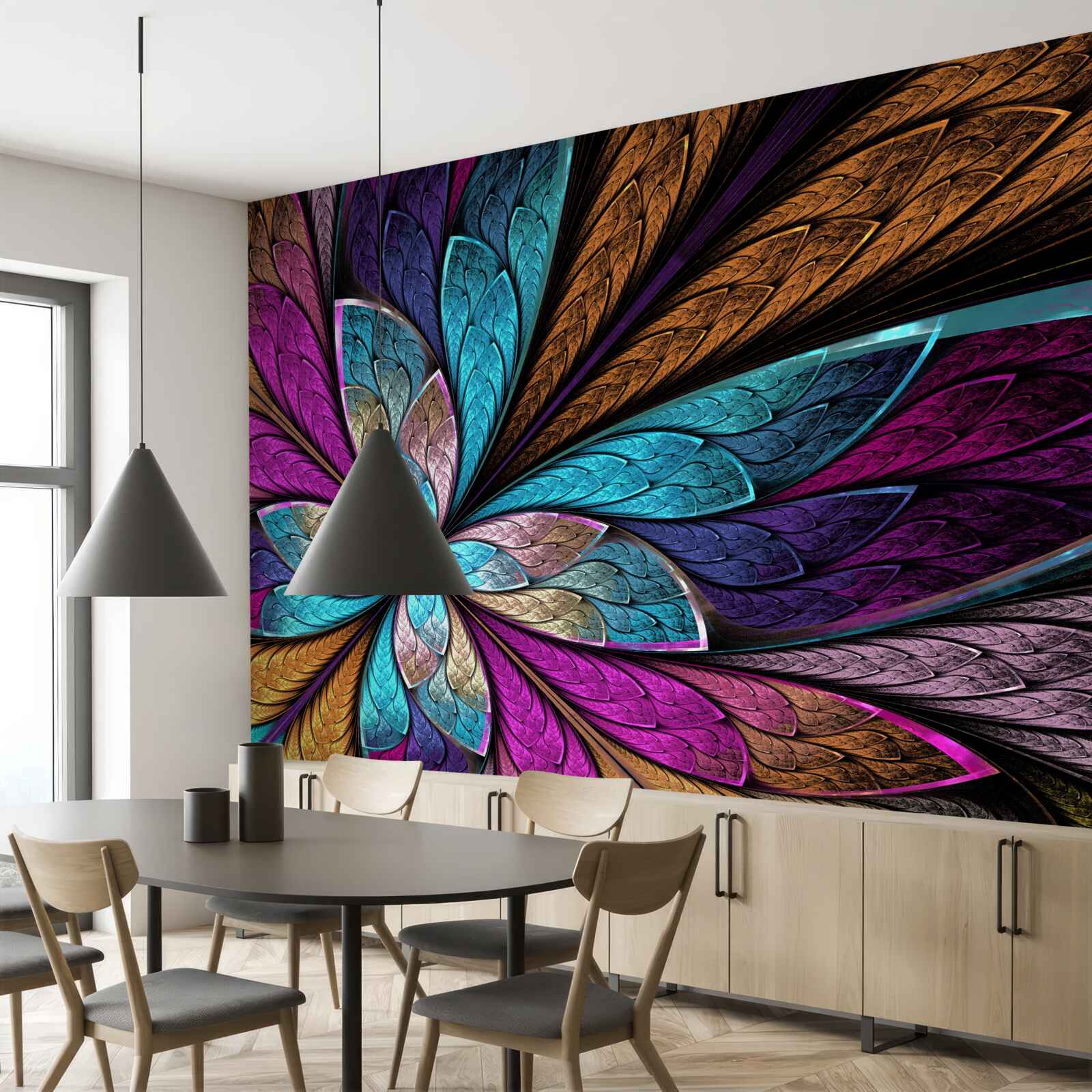 Fototapet mozaic de petale de flori abstracte