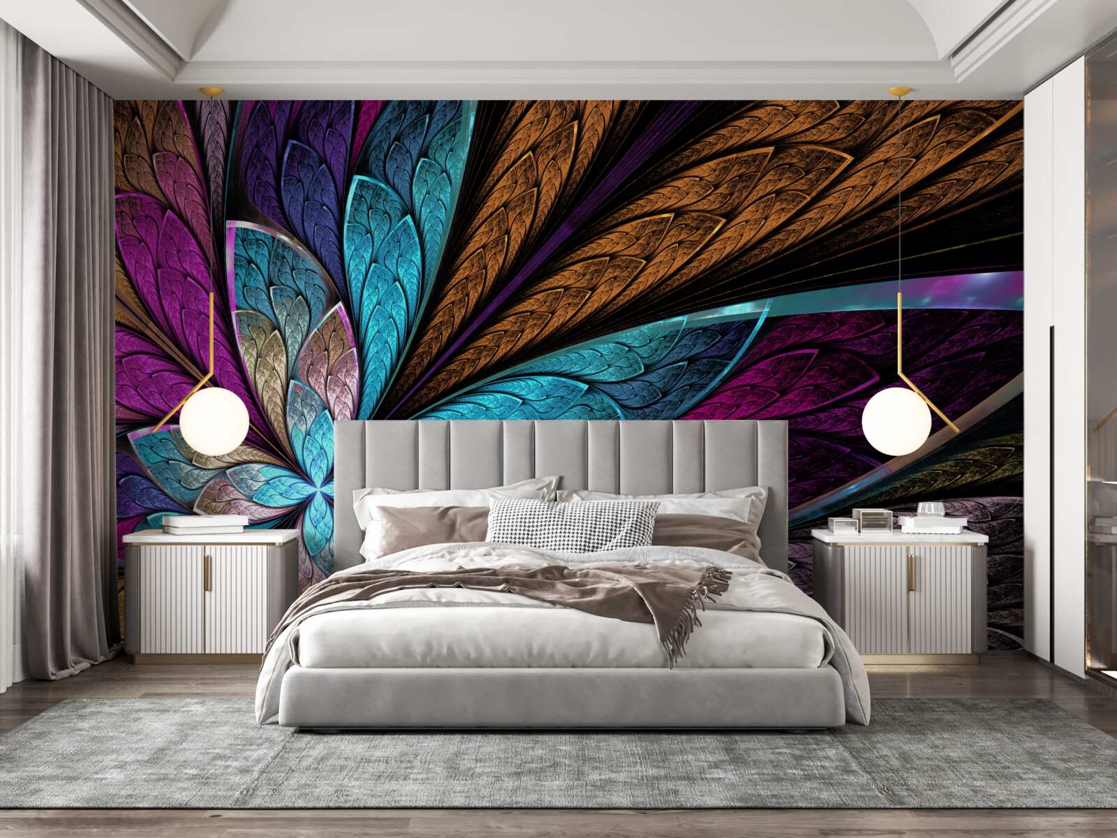 Fototapet mozaic de petale de flori abstracte