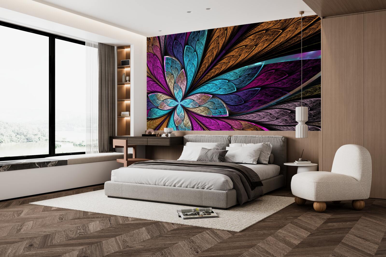 Fototapet mozaic de petale de flori abstracte