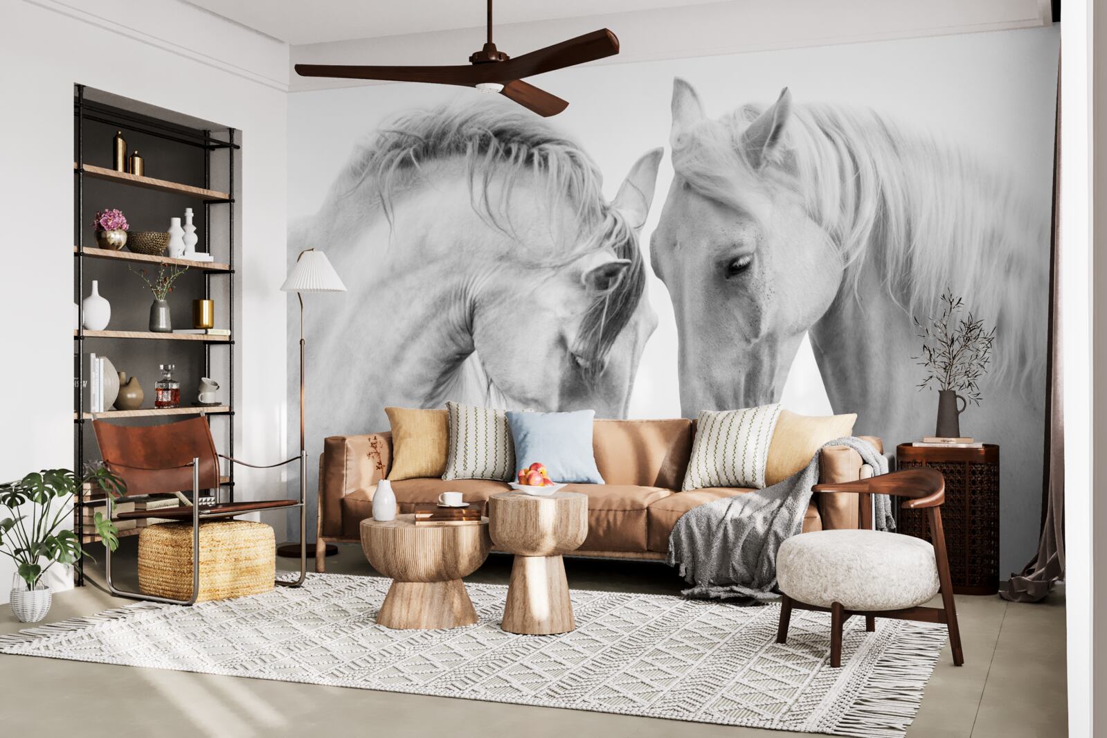 Fototapet caii albi comunică