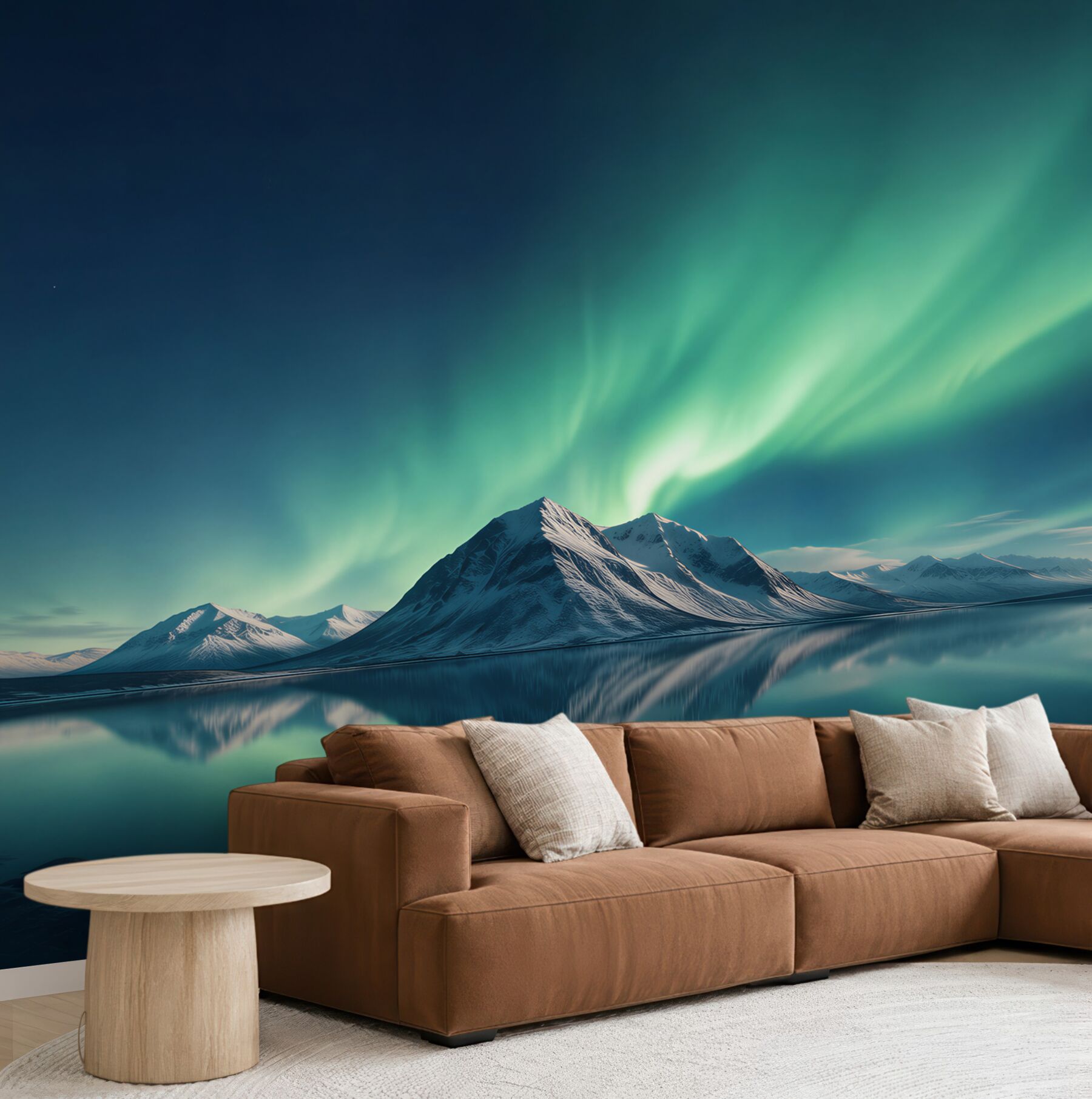 Fototapeta niesamowite zorze polarne nad morzem