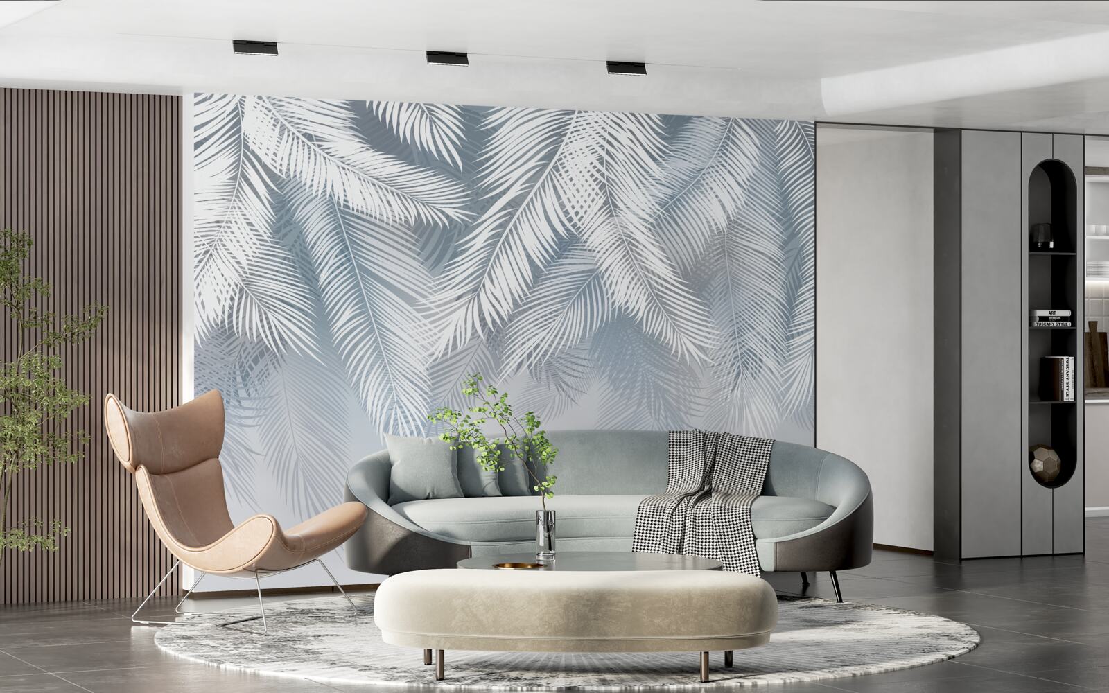 Fototapet frunze asemănătoare cu penele, atârnând