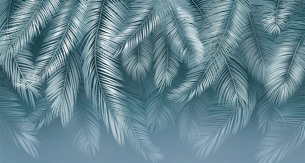 Fototapet frunze de pană în turcoaz