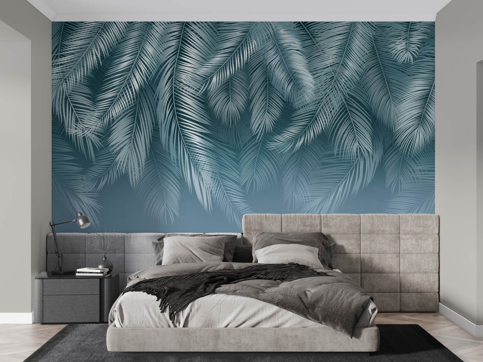 Fototapet frunze de pană în turcoaz