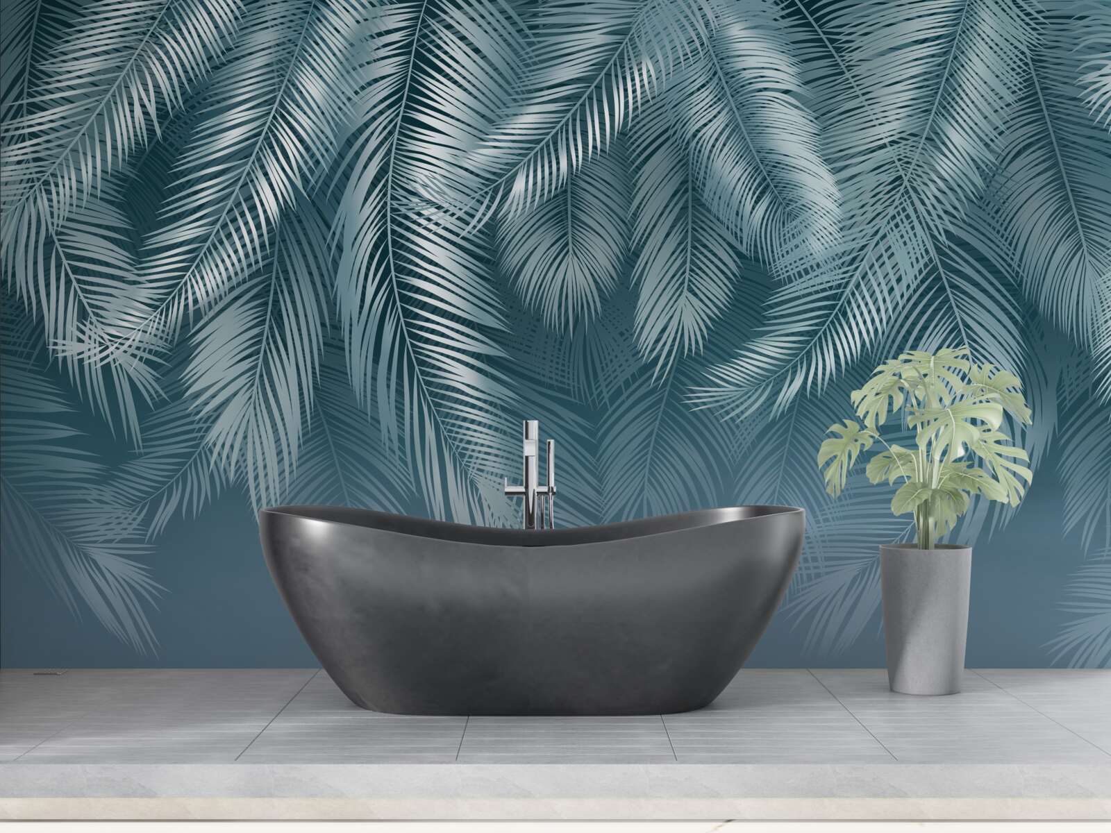 Fototapet frunze de pană în turcoaz