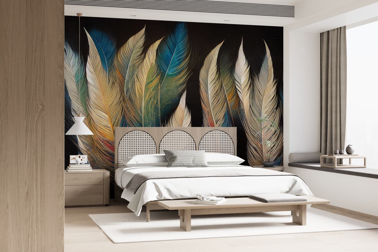 Fototapet structură realizată din pene de pasăre