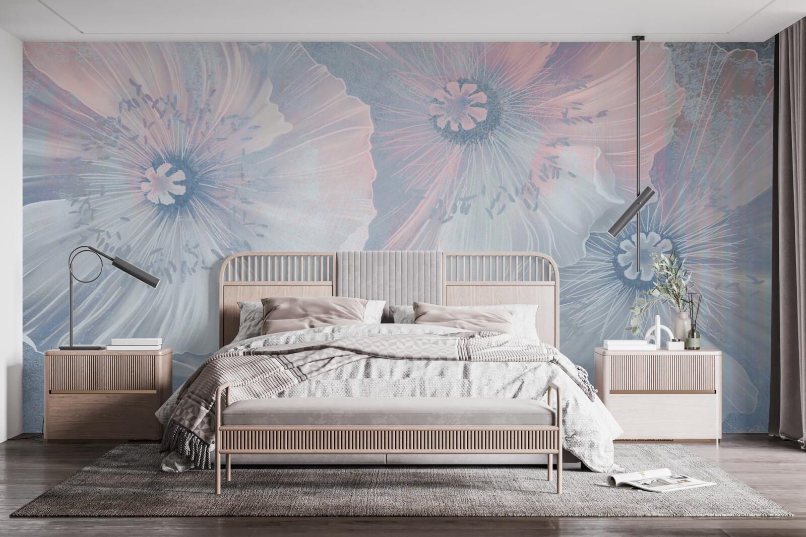 Fototapet imagine de fundal cu maci care își schimbă culoarea ca cameleonii