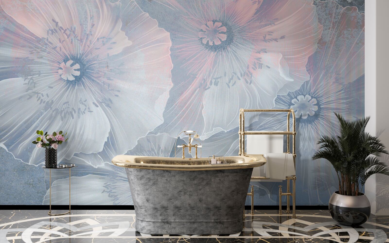 Fototapet imagine de fundal cu maci care își schimbă culoarea ca cameleonii