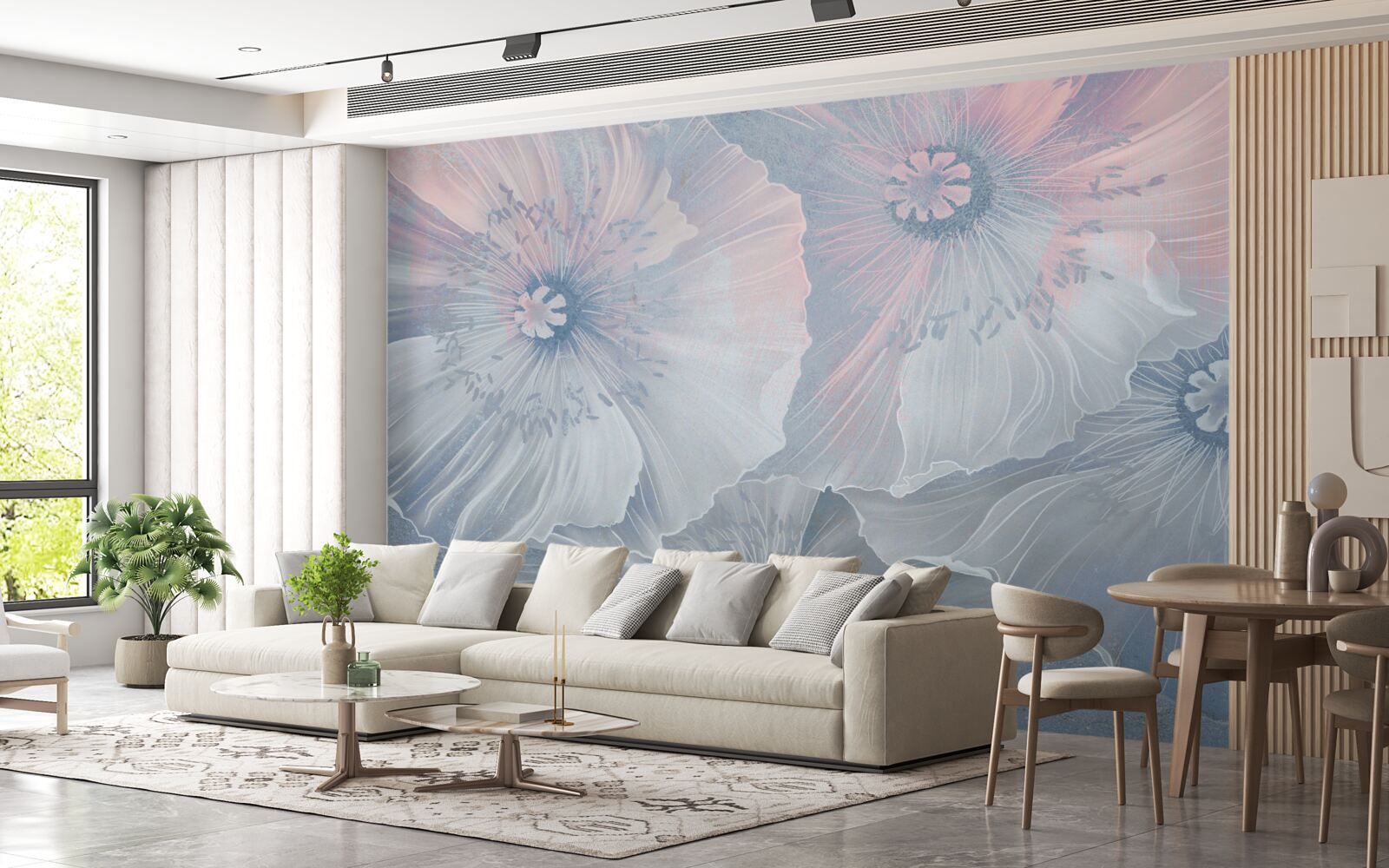 Fototapet imagine de fundal cu maci care își schimbă culoarea ca cameleonii