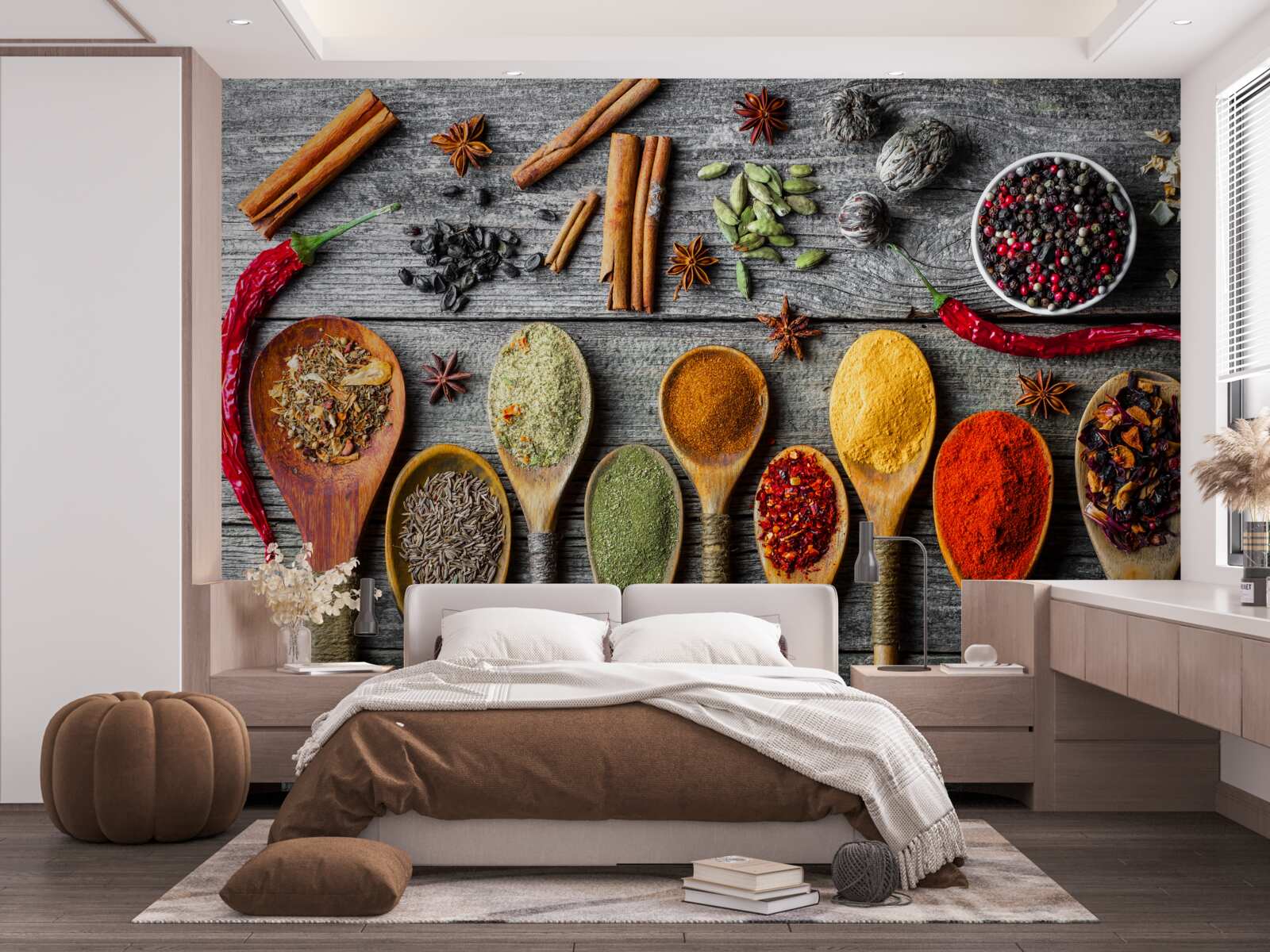 Fototapet condimente ușoare în tacâmuri