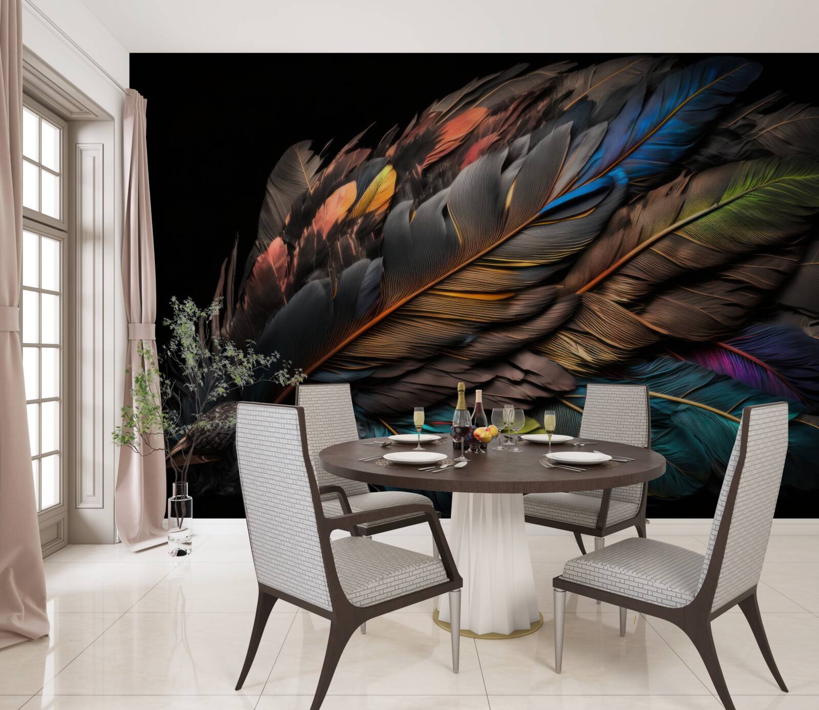 Fototapet culoarea deschisă a penelor de pasăre