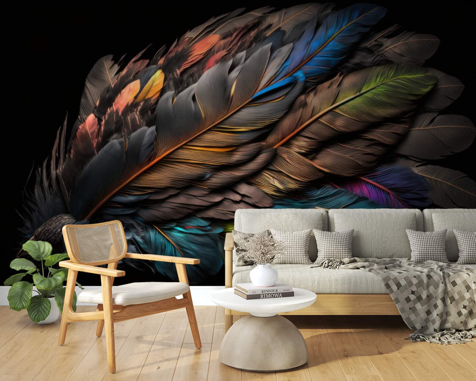 Fototapet culoarea deschisă a penelor de pasăre