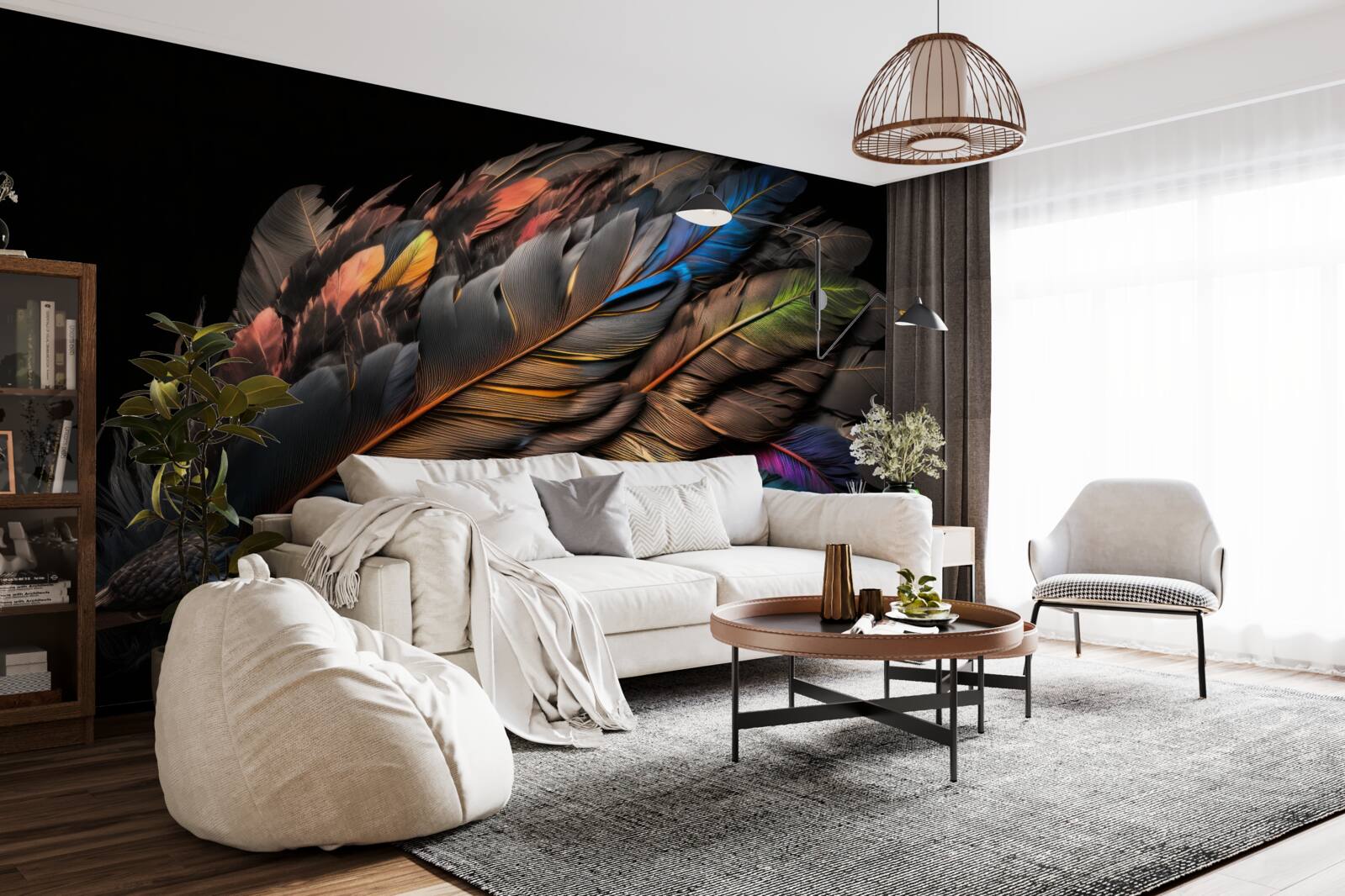 Fototapet culoarea deschisă a penelor de pasăre