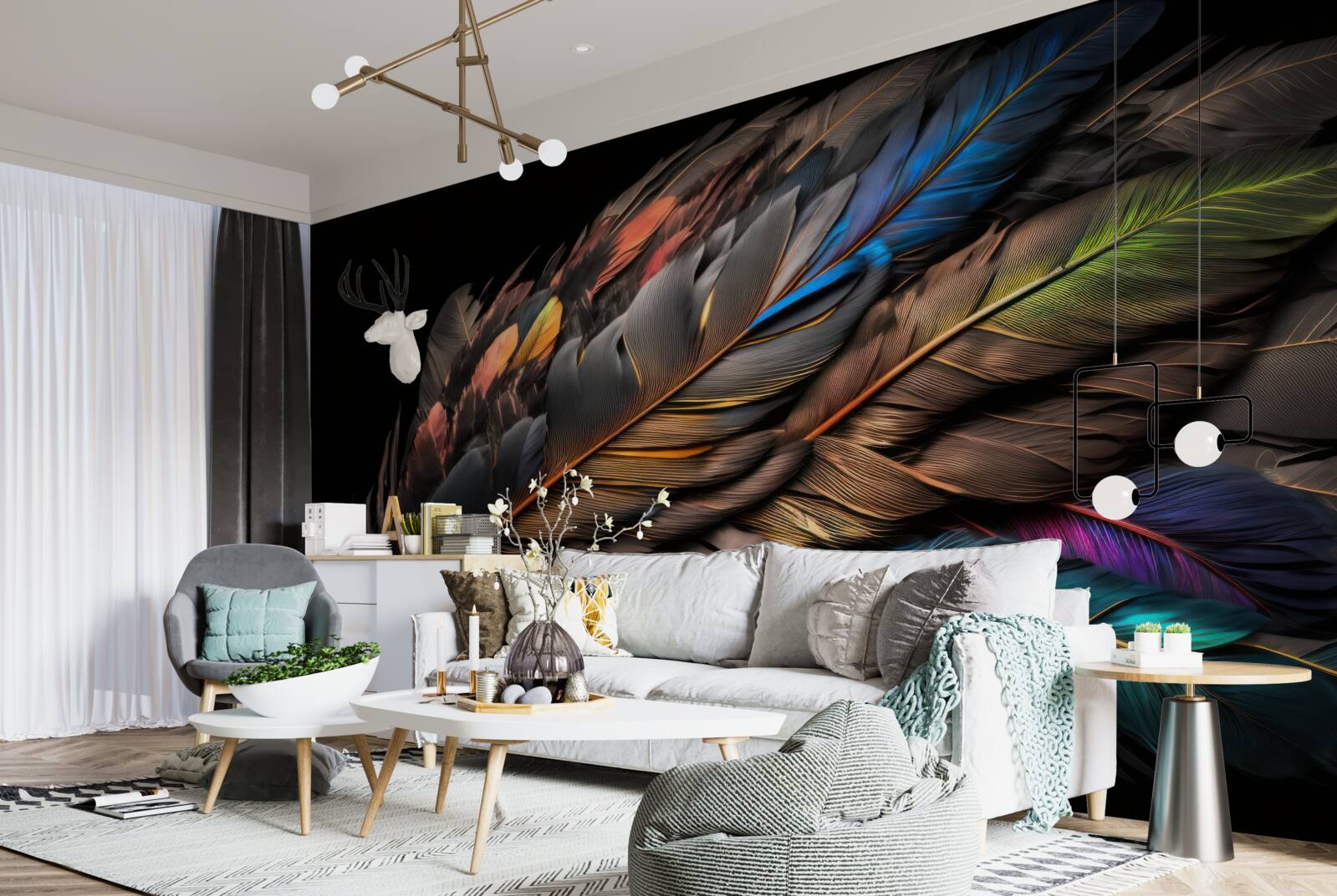 Fototapet culoarea deschisă a penelor de pasăre