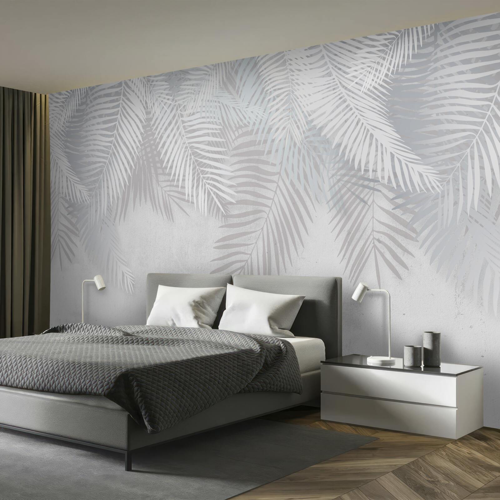 Fototapet frunze de palmier pe un fundal alb