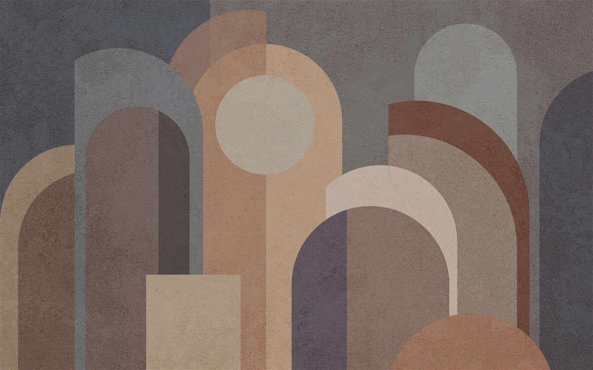 Fototapet imagine abstractă a unei păduri de toamnă la amurg