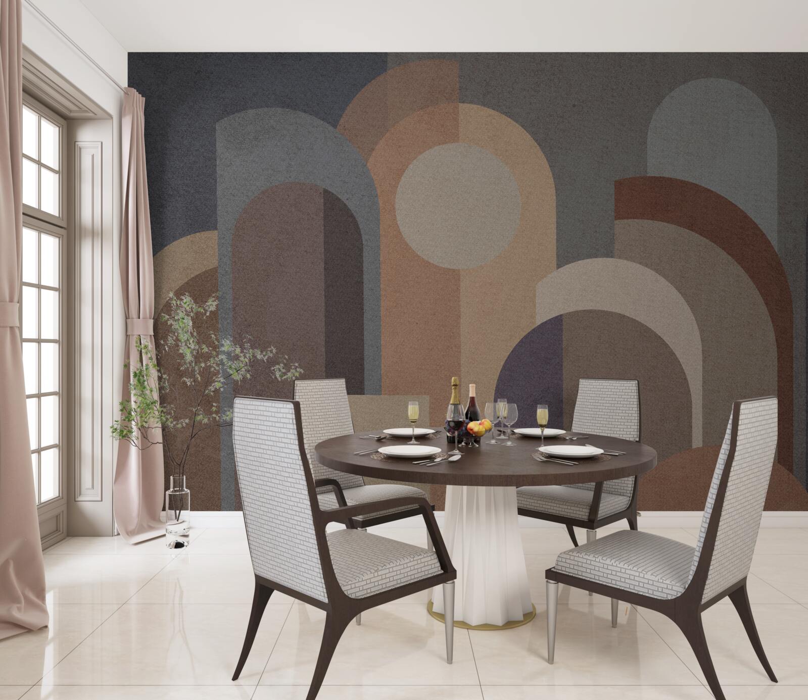 Fototapet imagine abstractă a unei păduri de toamnă la amurg