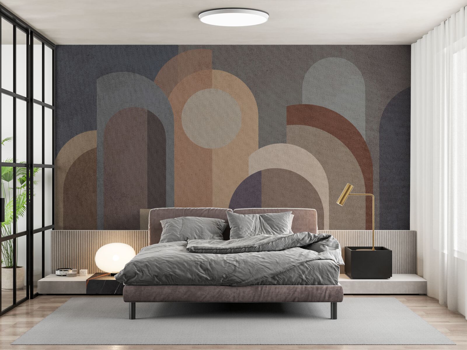 Fototapet imagine abstractă a unei păduri de toamnă la amurg