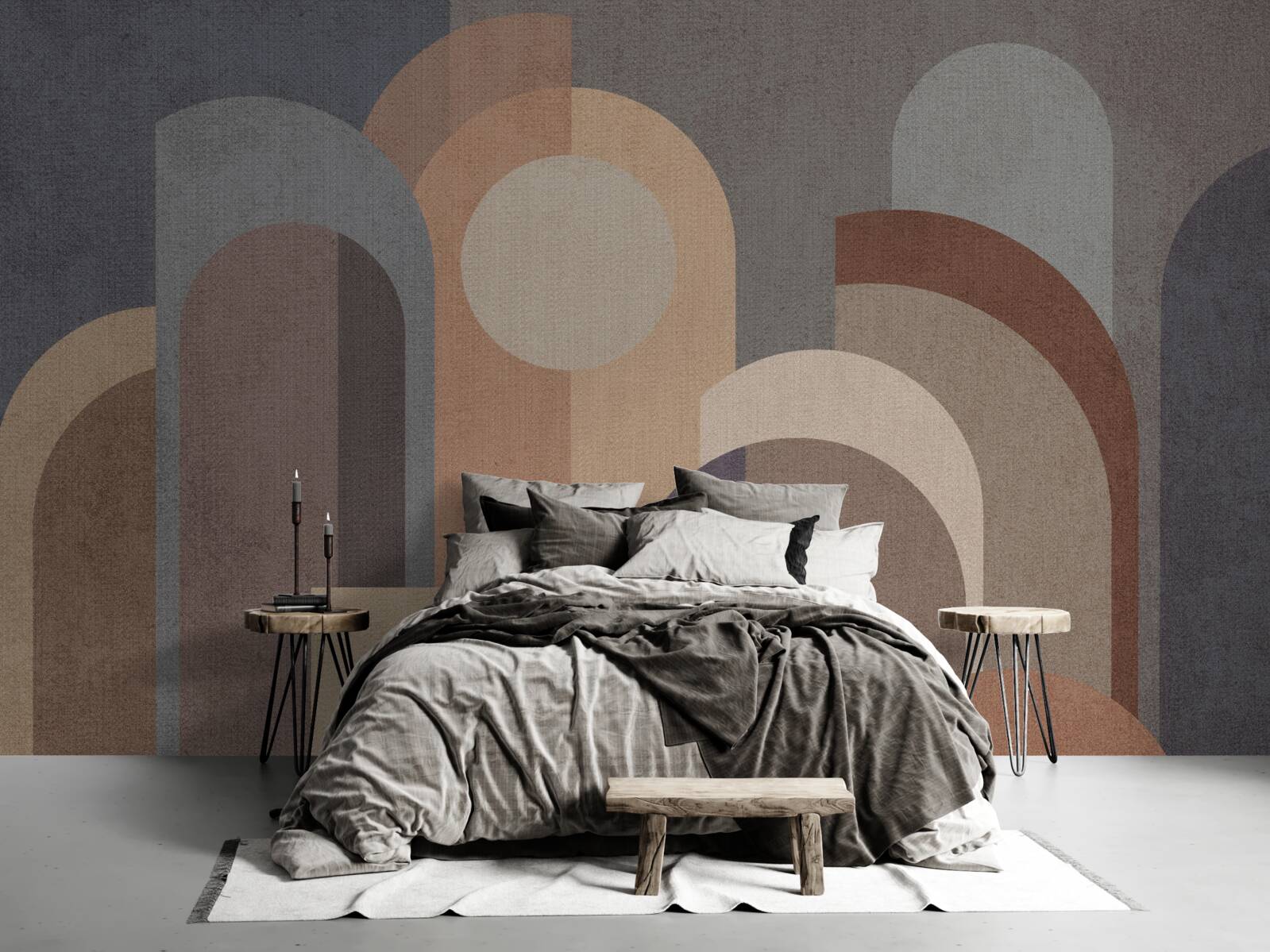 Fototapet imagine abstractă a unei păduri de toamnă la amurg